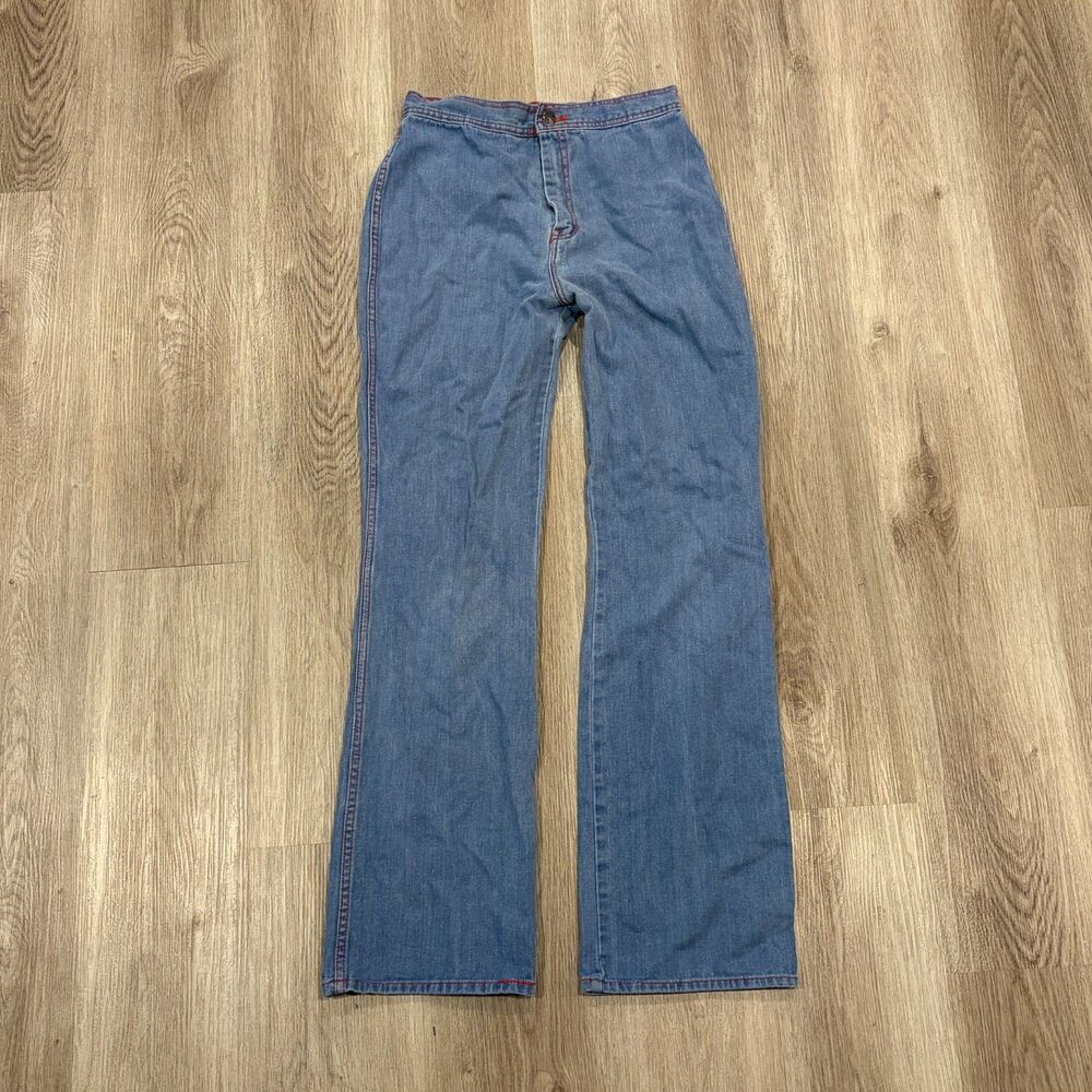 RARE Vintage 70s Montgomery Ward Bell Bottoms Bootcut Jeans Women's 28x32 Blue